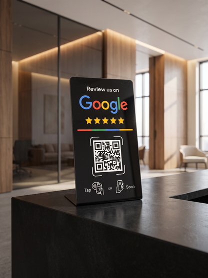 Събирай повече Google отзиви с едно докосване чрез RateUp™ NFC стойка.